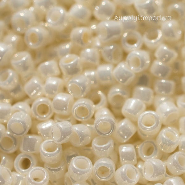 15/0 Opaque Luster Navajo White Toho Seed Beads - Toho 15-122 Opaque Luster Navajo White - Color # 15-122 Toho - 3945  (5 Grams)