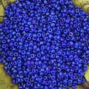 8/0 Miyuki Opaque Cobalt Luster Iris Seed Bead - Miyuki 8-1945 - 15 grams (1283)