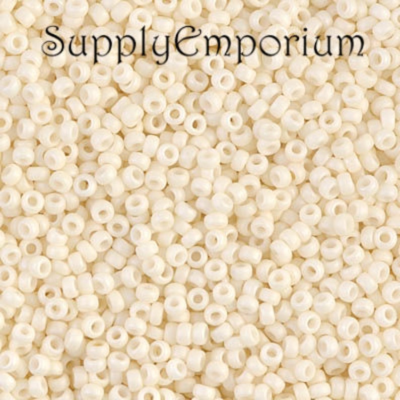8/0 Miyuki Matte Opaque Cream Crystal Seed Beads Cream Miyuki 8/0 Seed Beads,2300 15g image 1