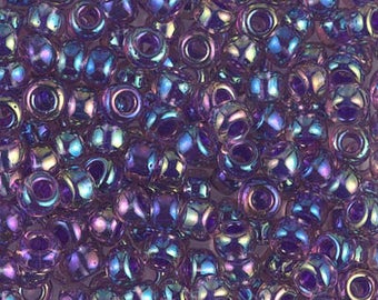 6/0 Miyuki Purple Lined Amethyst AB Seed Bead - Purple Lined Amethyst AB 6-356 Seed Beads - (15g) 5026