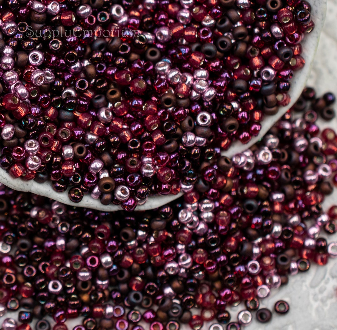 Seed Bead Mix, 11/0 Seed Bead Mix, Exclusive 11/0 Royal Raspberry Mixed ...