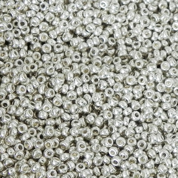 11/0 Miyuki Round Seed Bead - Galvanized Silver - Miyuki 11-1051 Galvanized Silver, 1010 (10 grams)