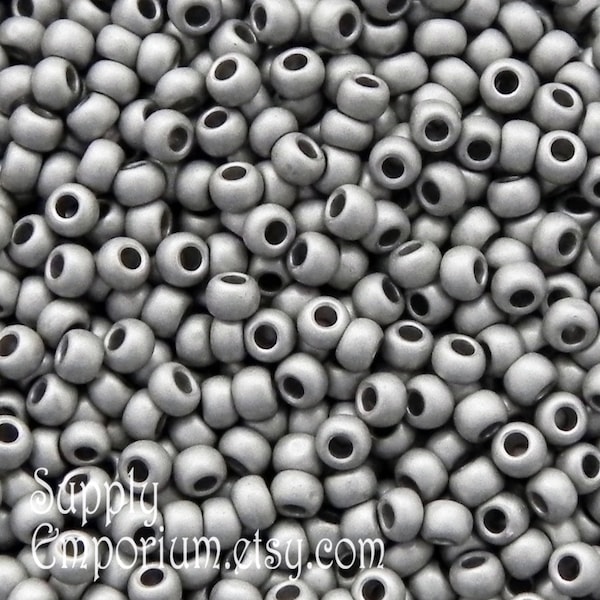 11/0 Antique Silver Frosted Metallic Silver Toho Seed Bead, Toho Antique Silver 11-566 - Antique Silver Metallic Silver Frosted, 2370  (10g)