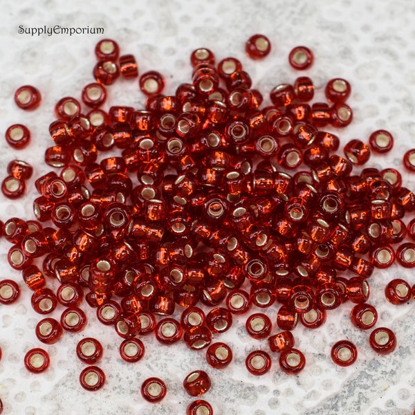 8/0 or 11/0 Seed Bead - Miyuki Seed Beads - Miyuki 11 Red Ruby Round Seed Beads