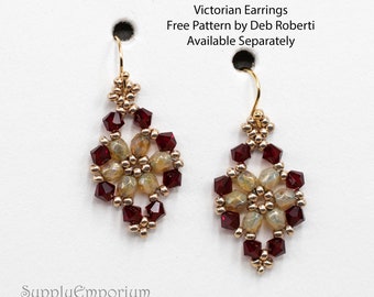 Bead Pack for RUBY 87 Victorian Earrings, Free Tutorial by Deb Roberti Available Separately