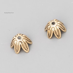 6mm Daisy Bead Cap by NunnDesign, YOUR CHOICE of Antique Gold or Antique Silver, 2 Pieces