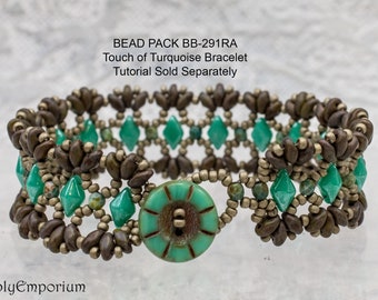 Bracelet Bead Pack, Beaded Bracelet Supplies, Bead Pack BB-291RA Touch of Turquoise Diamond Bridges Bracelet