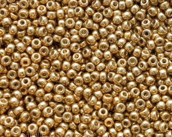 11/0 Miyuki Duracoat Galvanized Gold Seed Beads - Color 11-4202 - Miyuki 11/0 Seed Beads - Galvanized Gold 11/0 Bead, 2866 (10g)