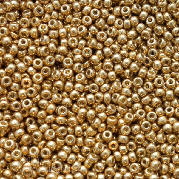 11/0 Miyuki Duracoat Galvanized Gold Seed Beads - Color 11-4202 - Miyuki 11/0 Seed Beads - Galvanized Gold 11/0 Bead, 2866 (10g)