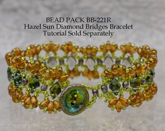 Bead Packs, Bracelet Pack, Beaded Bracelet Supplies, Bead Pack BB-221R "Hazel Sun" Diamond Bridges Bracelet