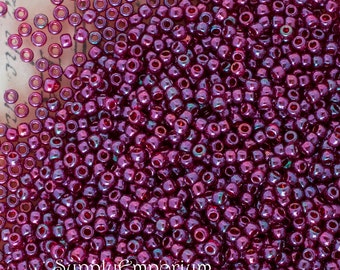 YOUR CHOICE 15/0 OR 11/0   Toho Gold Lustered Raspberry, Gold Lustered Raspberry Toho 332 Seed Bead