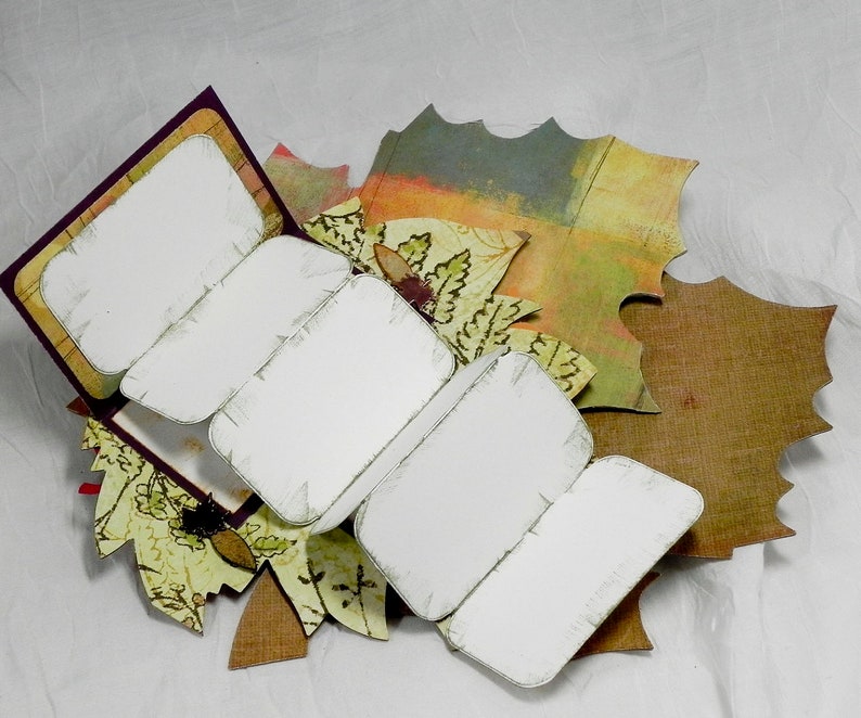 Leaf Album Die Cut Chipboard Scrapbook Album Altered Art Etsy