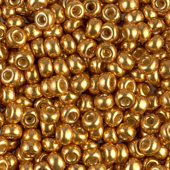 4733 (10g) 8/0 Miyuki Duracoat Galvanized Yellow Gold Seed Beads - Miyuki  8-4203 Gold Seed Beads - Miyuki 4203 Duracoat Gold