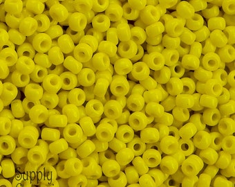 2197 (15g)   8/0 Miyuki Opaque Yellow Seed Beads - Miyuki 8/0 Seed Beads - Miyuki 8-404 - Opaque Yellow 8/0 Miyuki Seed Beads