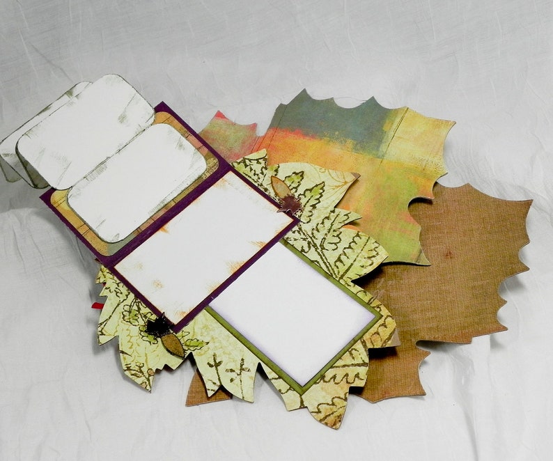 Leaf Album Die Cut Chipboard Scrapbook Album Altered Art Etsy