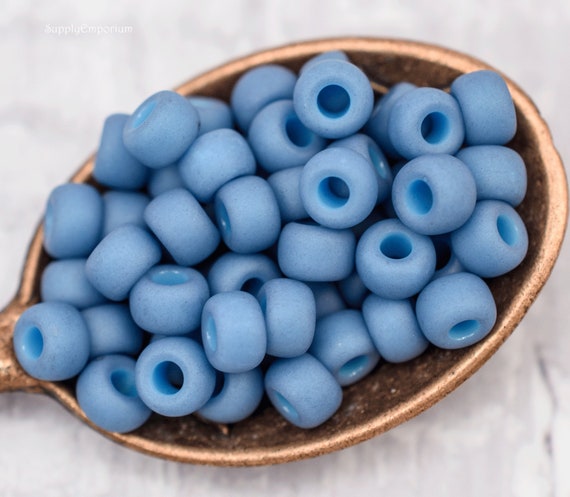 Miyuki Delica Beads, Opaque Denim Blue Luster