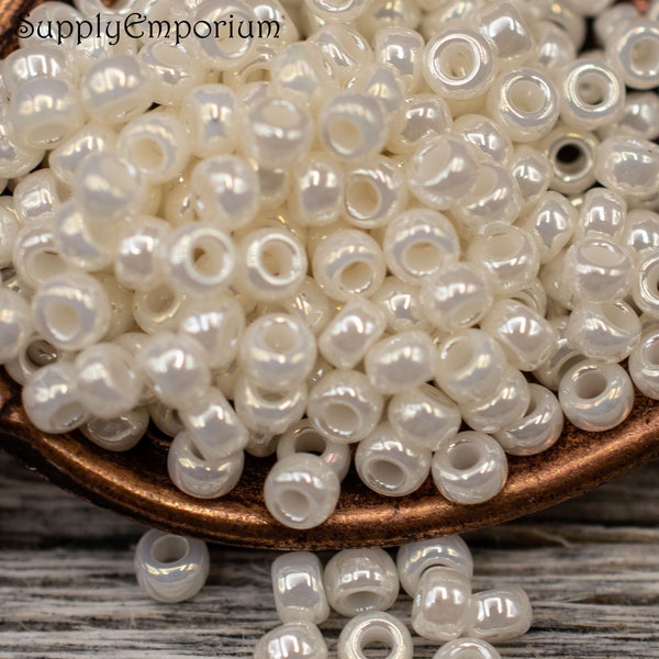 11/0 or 15/0 Miyuki Antique Pearl Ceylon Seed Beads  - Miyuki 592 Antique Pearl Ceylon Seed Beads