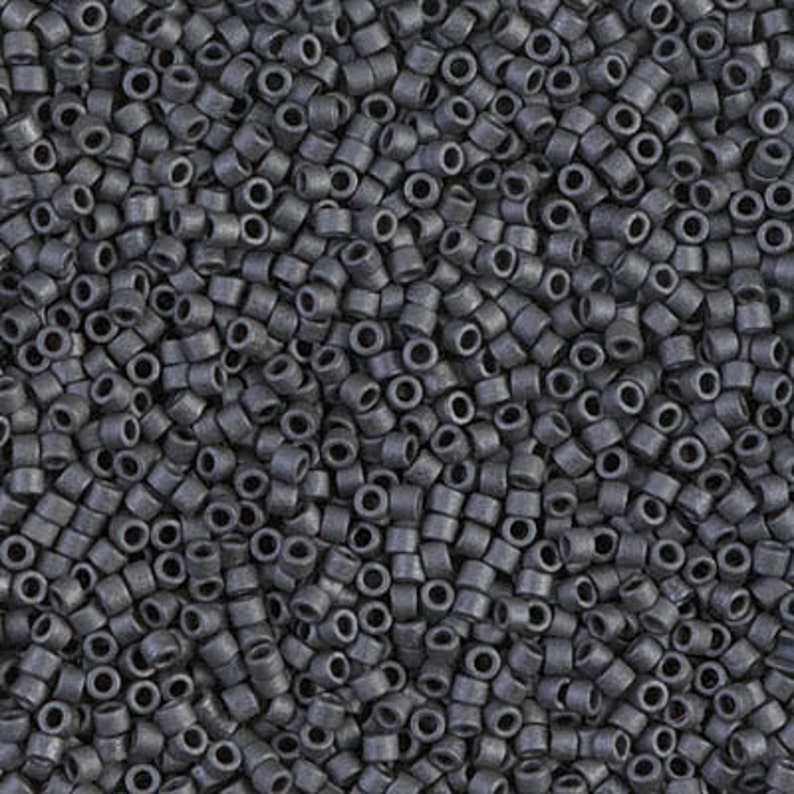 DB306 - 11\/0 Miyuki Delica Matte Metallic Slate Seed Beads  - Matte Metallic Slate Delica 306 - 5 Grams - Delica DB-306