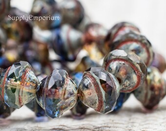 Vintage Japanese Picasso Speckled Amethyst Glass Beads Set of 6