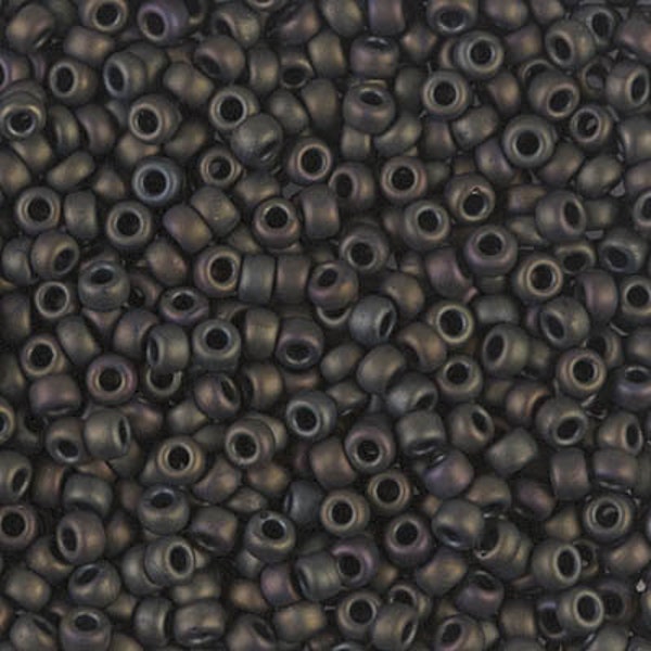 8/0 Matte Metallic Dark Olive Iris Miyuki Seed Beads, Miyuki 8-2013 Matte Metallic Dark Olive Iris Seed Bead, 4929R   (15g)