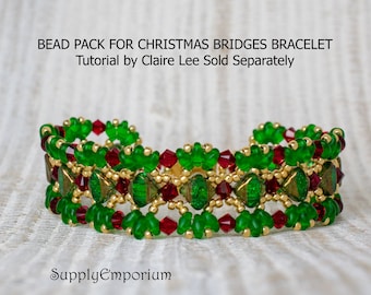 Bead Packs, Bracelet Pack, Beaded Bracelet Supplies, Bead Pack BB-168 Christmas Bridges Bracelet