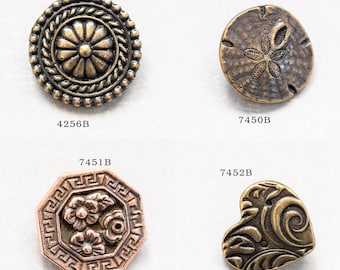 TierraCast Metal Shank Button in Your Choice of Style, 1 Button 4256 7450 7451 7452