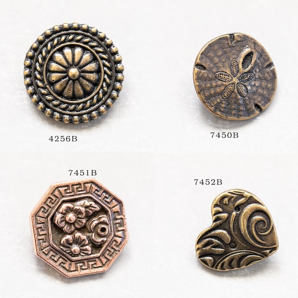 TierraCast Metal Shank Button in Your Choice of Style, 1 Button 4256 7450 7451 7452