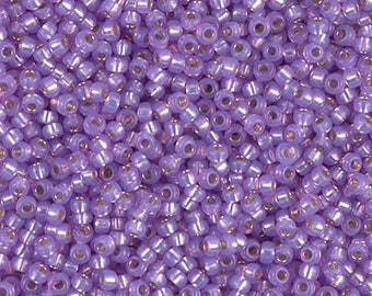 11/0 Silver Lined Lilac Alabaster Miyuki Seed Beads - Miyuki 11-574 Lilac - Lilac Miyuki 11/0 Seed Beads, 4115 (10g)