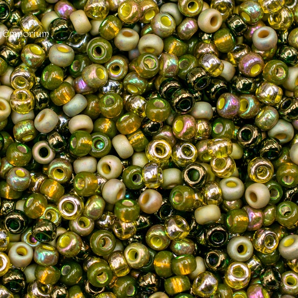 Exclusive Golden Olives Miyuki Seed Bead Mix, Golden Olives 8/0 or 11/0 Bead Mix from SupplyEmporium