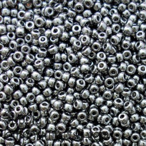 15/0 Miyuki Nickel Plated Seed Beads - Miyuki 15-190 Nickel 15/0 Miyuki Seed Beads, Miyuki 15-190 Nickel, 4695  (5g)