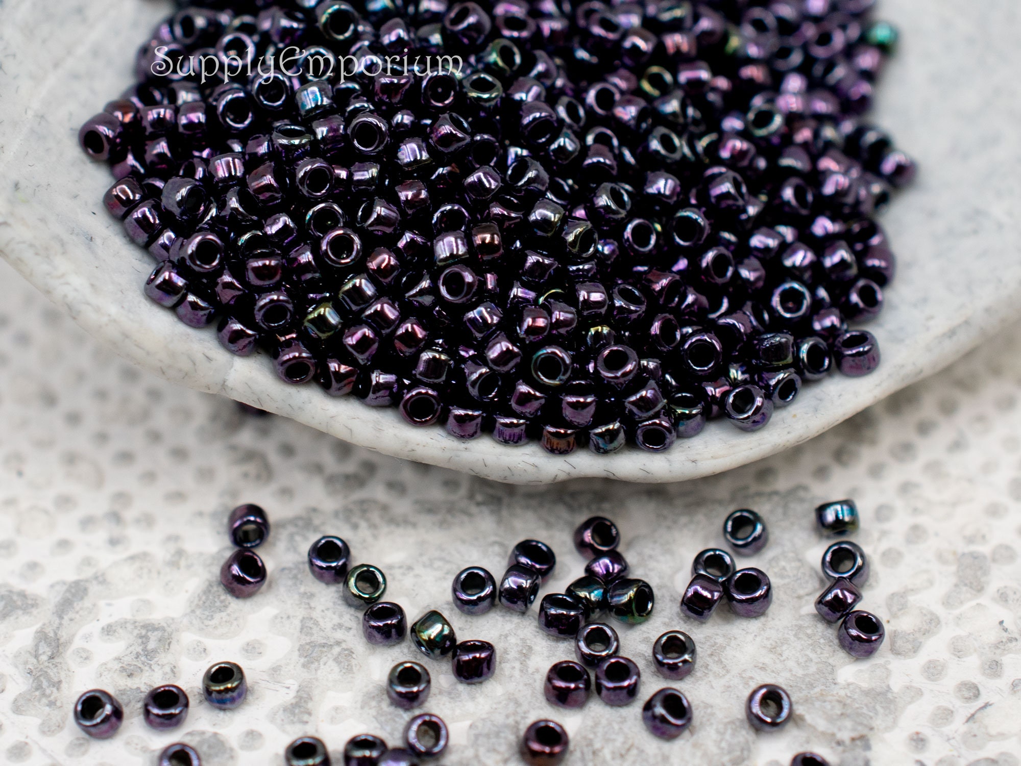 Shimmery Loose Beads Candle | Mini Eggplant