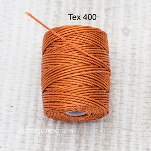 Beading Cord, C-Lon Cord, Knotting Cord, HEAVY C-Lon Cord, Light Copper CLon Cord Tex 400 Bead Cord, 39 Yards 0.9mm, 6390