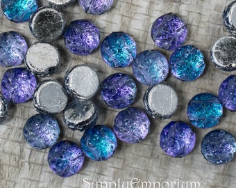 Cabochon Beads, Baroque Cabochon, 7mm Cabochon - Backlit Violet Ice 2 Hole Cabochon - 7mm 2 Hole Cabochon, 6160  (25)