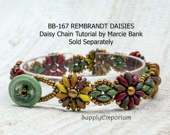 Bracelet Bead Pack, Rembrandt Daisies Beadweaving Bracelet Bead Pack - Tutorial Sold Separately - Beaded Bracelet Pack BB-167