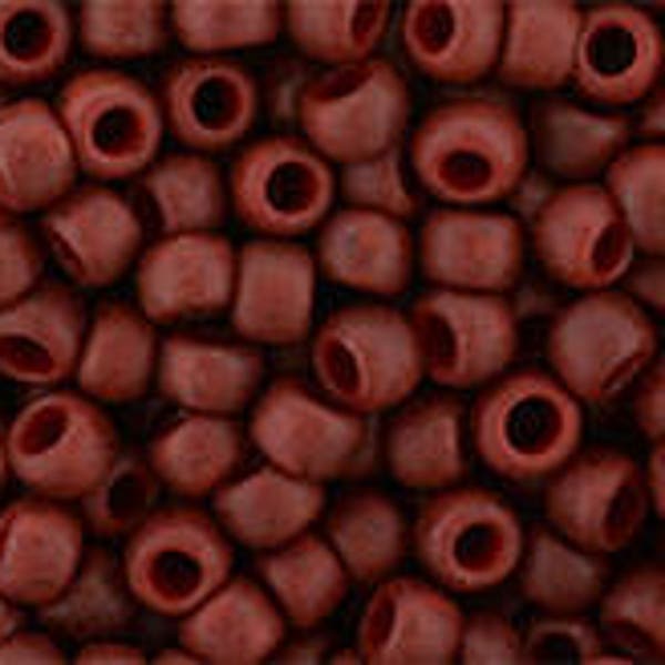 8/0 Semi Glazed Dark Red Toho Round Seed Beads - Toho 8-2609F Semi Glazed Dark Red, 1399 (15g)