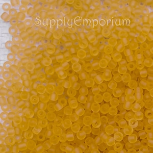8/0 Toho Transparent Frost Light Topaz Seed Bead, Toho 8-2F Round Seed Bead, 15 grams (5937R)