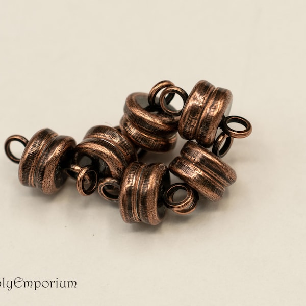 Magnet Clasp, Ball Magnet Clasp, 4 Clasps, Antique Copper 6mm Magnet Clasp, 4660R-F