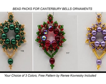 Ornament Bead Pack, DIY Christmas Ornament, Star Ornament, BEAD PACK for Canterbury Bells Ornament/Pendant/Suncatcher, Your Choice