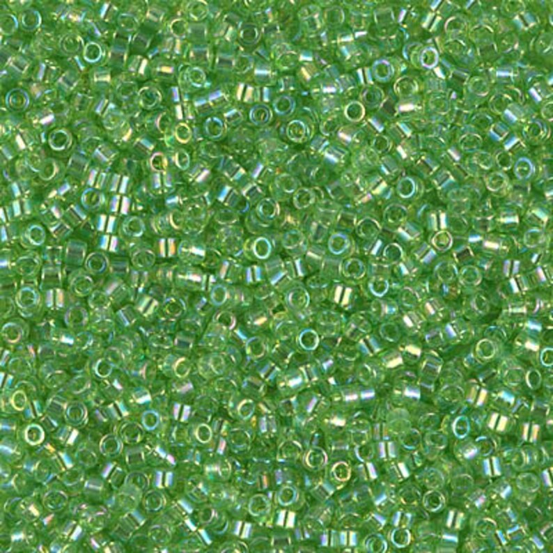 Delica 1246 Delica DB-1246-5 Grams 110 Transparent Lime AB Miyuki Delica Seed Beads DB1246