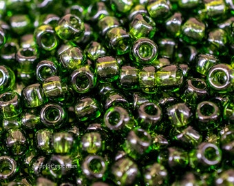 Toho 6/0 Seed Beads - Glass Beads - 15 Grams, Toho 6-940 Transparent Olivine Green Toho 6/0 Seed Beads, 2452R