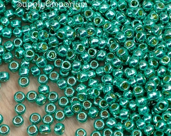 1291RA - 8/0 PermaFinish Galvanized Green Teal, 10 Grams, Perma Finish Metallic Green Teal