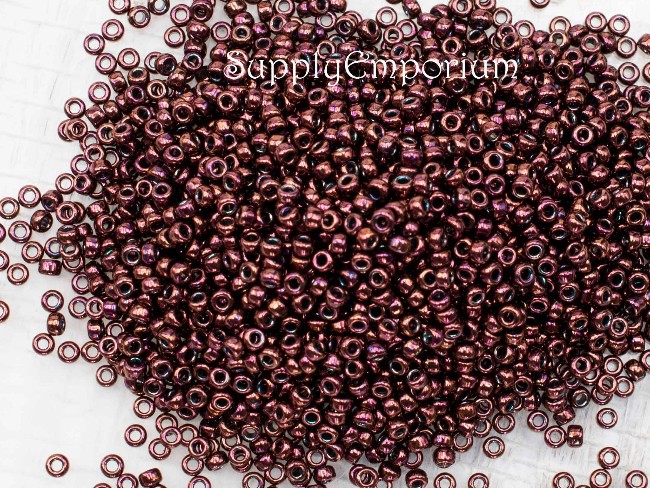 15-92005 Miyuki 150 Glass Round Seed Beads 8g Matte METALLIC dark RASPBERRY IRIS
