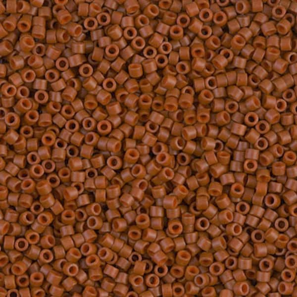 DB794 - 11/0 Miyuki Delica Opaque Sienna Seed Beads, Dyed Semi Frosted Opaque Sienna Delica 794 - 5 Grams - Delica DB-794, Delica 794