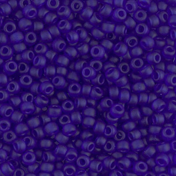 8/0 Miyuki Matte Transparent Cobalt Blue Seed Beads, Matte Cobalt 8/0 Miyuki Seed Beads, 5294  (15g)