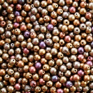 4121, 3mm Ancient Gold Druk Beads, 100 Beads, 3mm Ancient Gold Round Druk Beads, Smooth Round Ancient Gold 3mm Beads