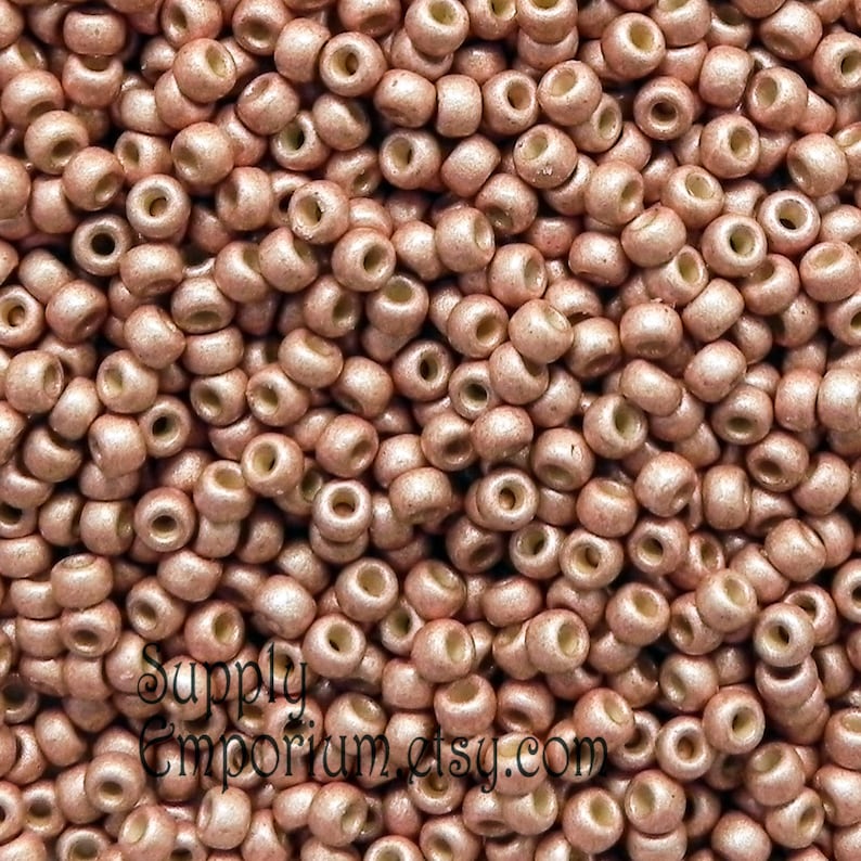 Miyuki 150 Seed Beads 5 grams Matte Champagne Color 4204F 2869-150 Miyuki Duracoat Galvanized Matte Champagne Seed Beads