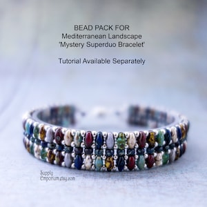 Bracelet Bead Pack, Mediterranean Landscape 'Mystery Superduo'  Beadweaving Bracelet Bead Pack, Free Tutorial, BB-22 Bracelet