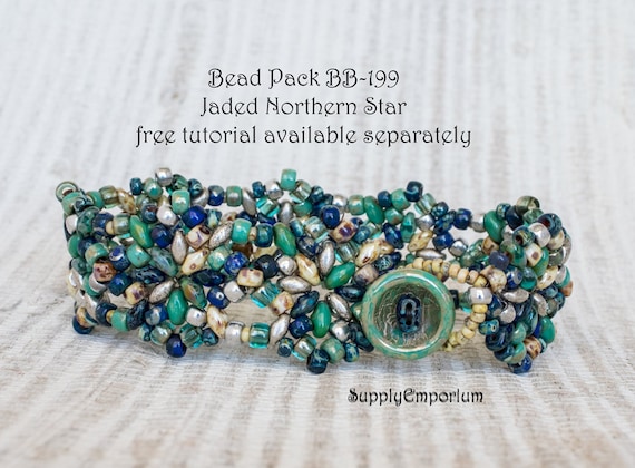 Bead Packs, Bracelet Pack, Beaded Bracelet Supplies, Bead Pack BB-199 Jaded  Northern Star Bracelet 