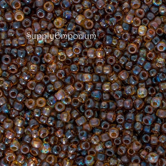 6/0 Champagne Bronze Seed Bead Mix 50 Grams 4mm Glass Beads 