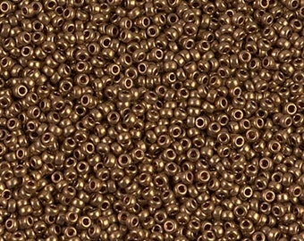 15/0 Metallic Dark Bronze Miyuki Seed Beads - 15-457 Miyuki 15/0 Metallic Dark Bronze Seed Beads, 2252  (5g)